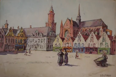 Central Square of Furnes in Belgium